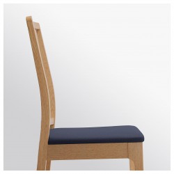 Фото1.Кресло, дуб, сиденья Orrsta черно-синий EKEDALEN IKEA 092.652.65